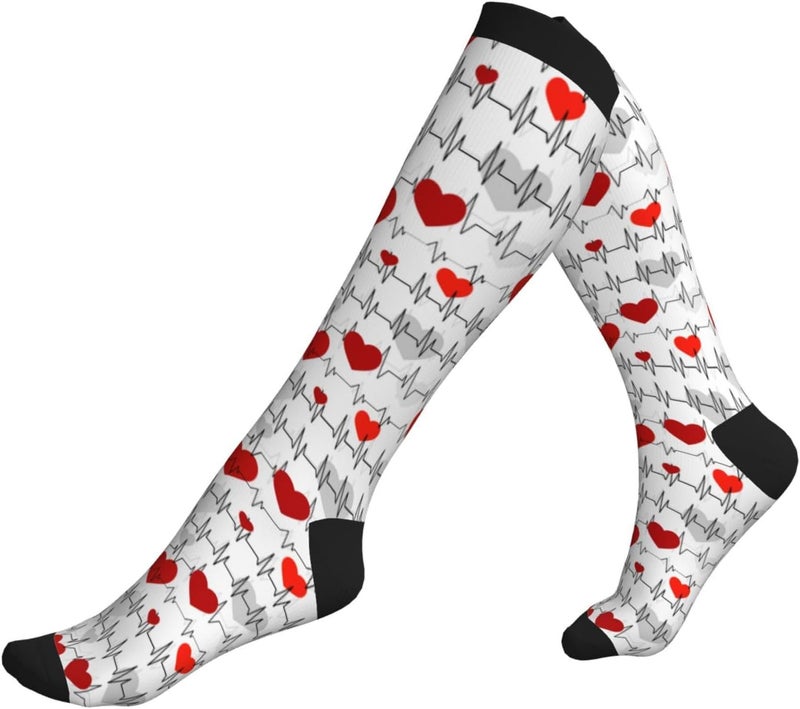 Figtihw Tie Dye Compression Socks Knee High Support Socks For Women Men Running Athletic Hiking - Image 2